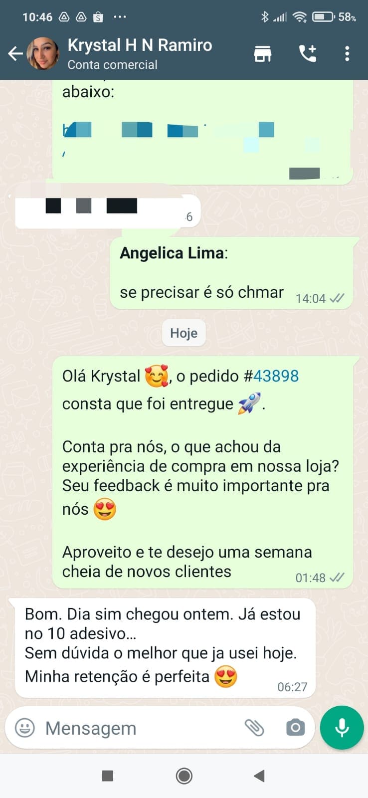 DEPOIMENTO ADESIVO - RETENÇÃO