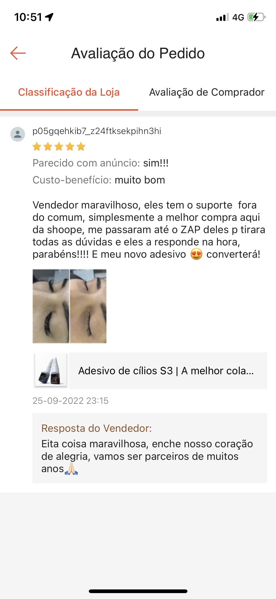 DEPOIMENTO ADESIVO SHOPEE ATENDIMENTO